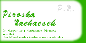 piroska machacsek business card